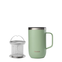 Mug tisanière isotherme Vert tilleul QWETCH