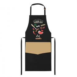 Tablier adulte noir "Cuisine de plein air"