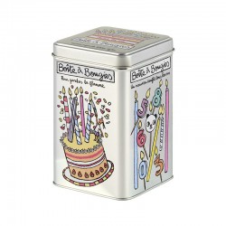 Boîte en métal à bougies d'anniversaire