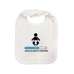 Bavoir bébé "Couche en cours de chargement"