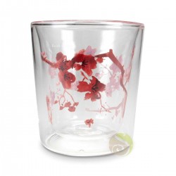 Tasse en verre double paroi LYN Fleur de cerisier
