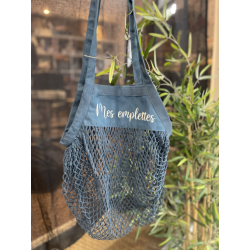 Sac filet Bleu "Mes emplettes"