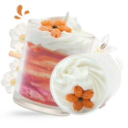 Bougie gourmande Taille L "Fleurs blanches et santal"