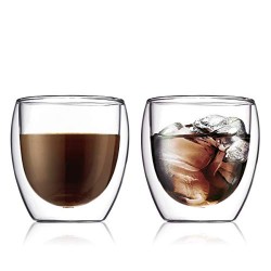 Set de 2 tasses en verre double paroi 0,25L BODUM