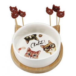 Set apéro Ravier +piques Chat CHAVA