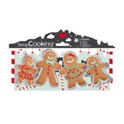Set de 4 emporte-pièces de Noël "Famille Gingerman"