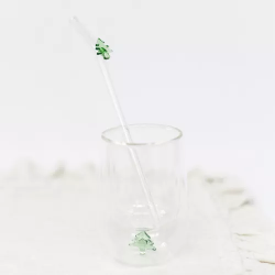 Lot de 2 pailles en verre avec Sapin