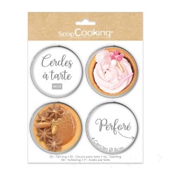 Lot de 4 cercles individuels perforés Ronds 8cm SCRAPCOOKING
