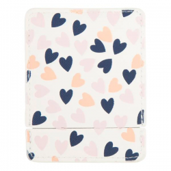 Miroir de poche carré +pochette "Petits coeurs"