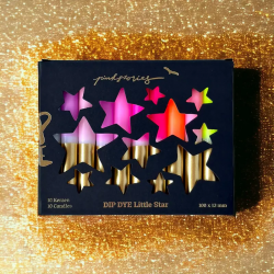 Lot de 10 bougies fines Dip Dye LITTLE STAR Rose/Or PINK...