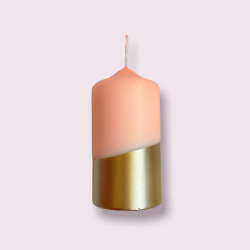 Bougie large Dip Dye Bling Bling Corail/Or PINK STORIES