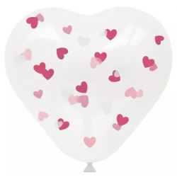 Lot de 4 Ballons à Confettis "COEUR"