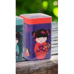 Petite boîte à thé DOUCE PETITE GEISHA Violet-rouge