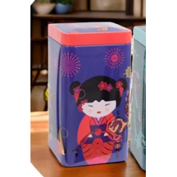 Grande boîte à thé DOUCE PETITE GEISHA Violet-rouge