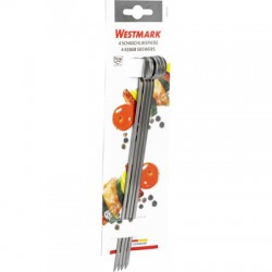 Lot de 4 brochettes anneau en inox 21cm