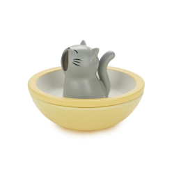 Ravier apéritif "Chat gueule ouverte" Jaune