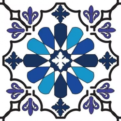 Eponge Carrée MELBOURNE Blanc Bleu