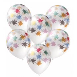 Lot de 6 ballons transparents STARBUST