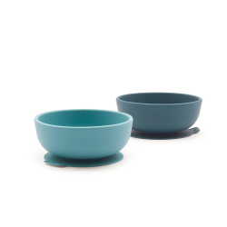 Set 2 bols silicone +ventouse BLUE ABYSS/LAGOON