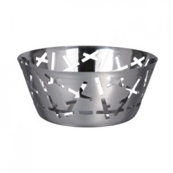 Corbeille ronde en inox ajourée