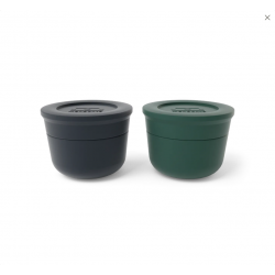 Set de 2 récipients à sauce Noir/Vert dark MONBENTO