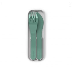 Couverts plastique POCKET COLOR Vert forest MONBENTO