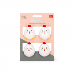 Lot de 4 pinces sachet Poules BAG CLIPS LEGAMI