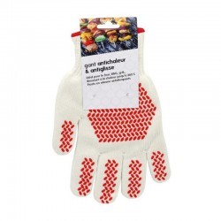 Gant antichaleur blanc Antiglisse rouge