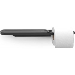 Porte-rouleaux papier WC mural avec tablette Noir BRABANTIA