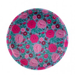 Plateau rond métal LERAN Pivoine