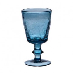 Verre à pied LUSSAN Bleu craquelé