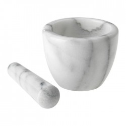 Mortier et pilon en marbre blanc 10cm