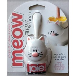 Coquetier Chat Blanc Meow Avec Cuillere Joie