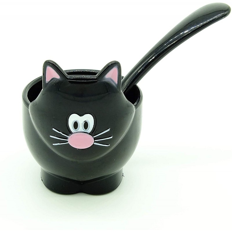 Coquetier Chat Noir Meow Avec Cuillere Joie