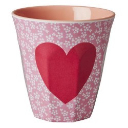 Tasse Medium en mélamine "Coeur rouge" 9cm RICE